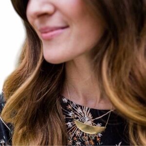 NEW Sseko Brass Moon Fair Trade Handmade Necklace